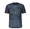TRAIL FLOW A MANICHE CORTE METAL BLUE/DARK BLUE