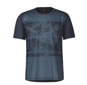 TRAIL FLOW A MANICHE CORTE METAL BLUE/DARK BLUE